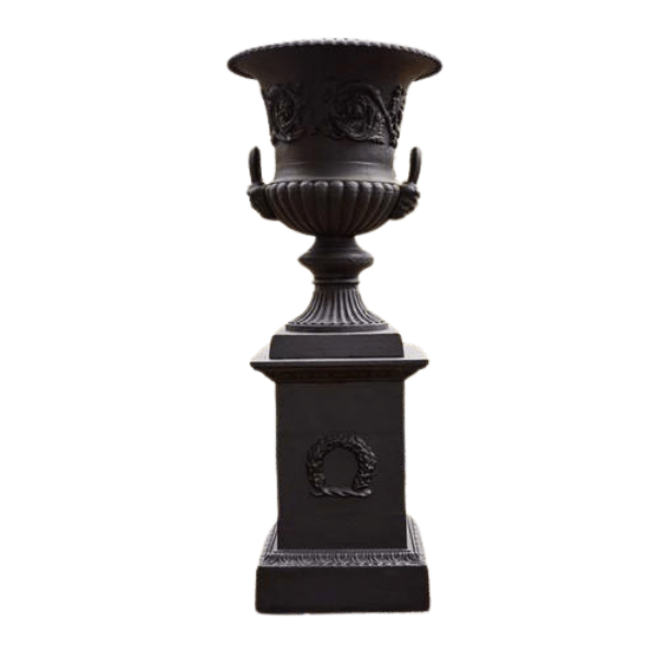 Black Cast iron Medici Urn & Plinth