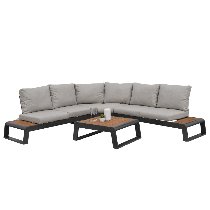 Nova Maddox Corner Sofa Lounging Set with Square Coffee Table
