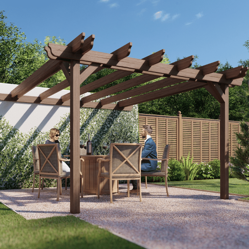 Wall Mounted Double Garden Pergola - 1.8m Depth