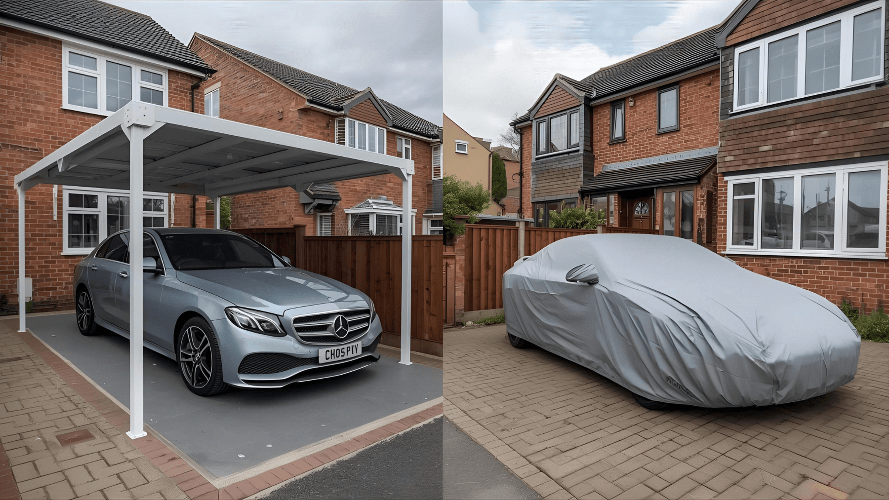 Car Cover vs Carport side by side comparison