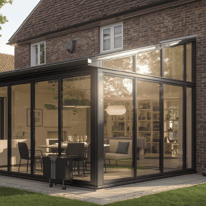 How heat builds up inside a glass room during sunny weather