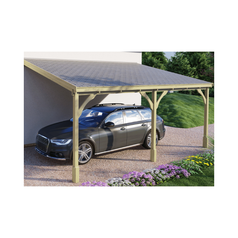 Felt Shingle Roof Carport - 3.5m Depth