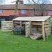 4 ft Log store green slatted open