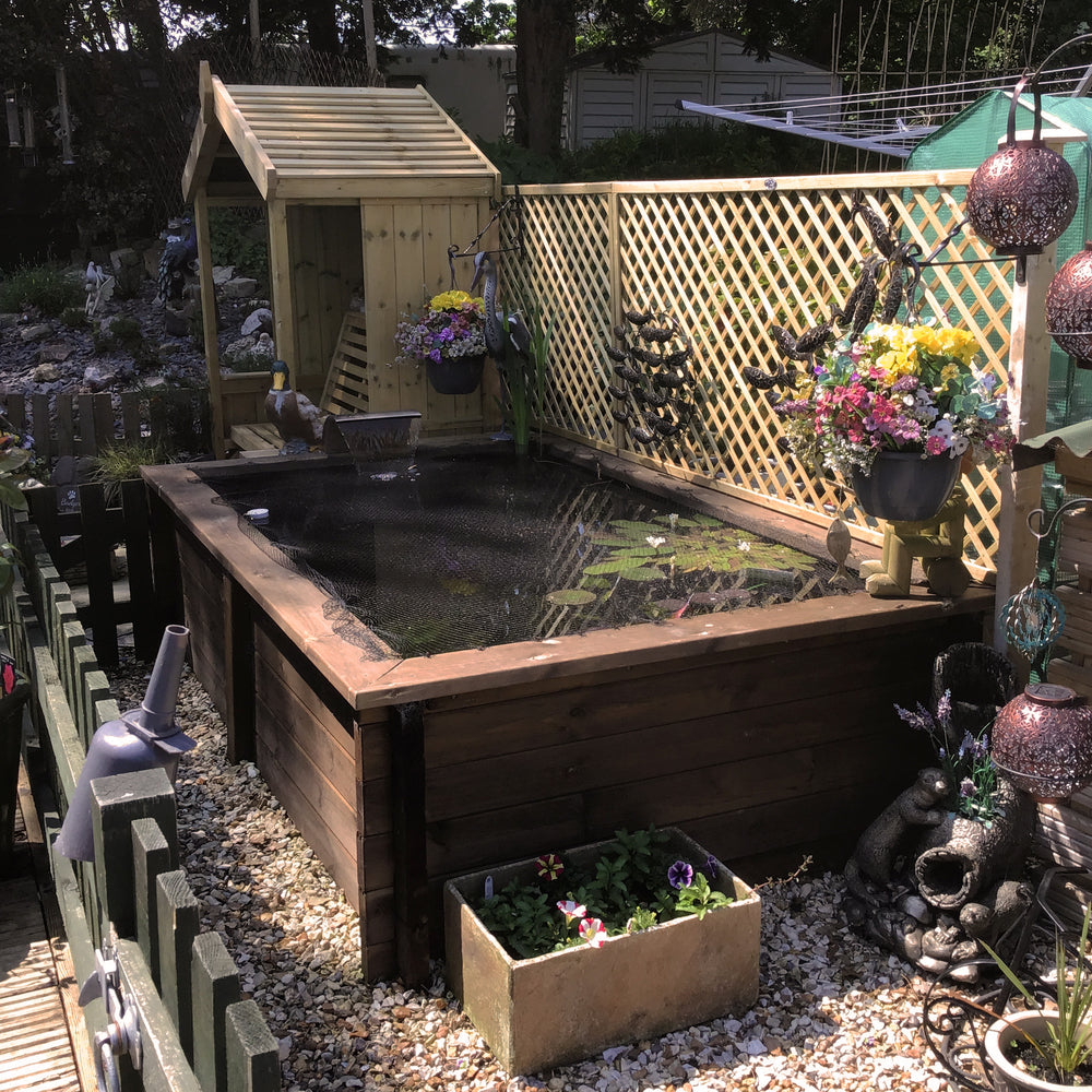 Rectangular Wooden Pond – Raised Timber Frame Pond for Outdoor Gardens