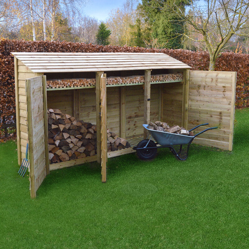 6ft Log store green solid open
