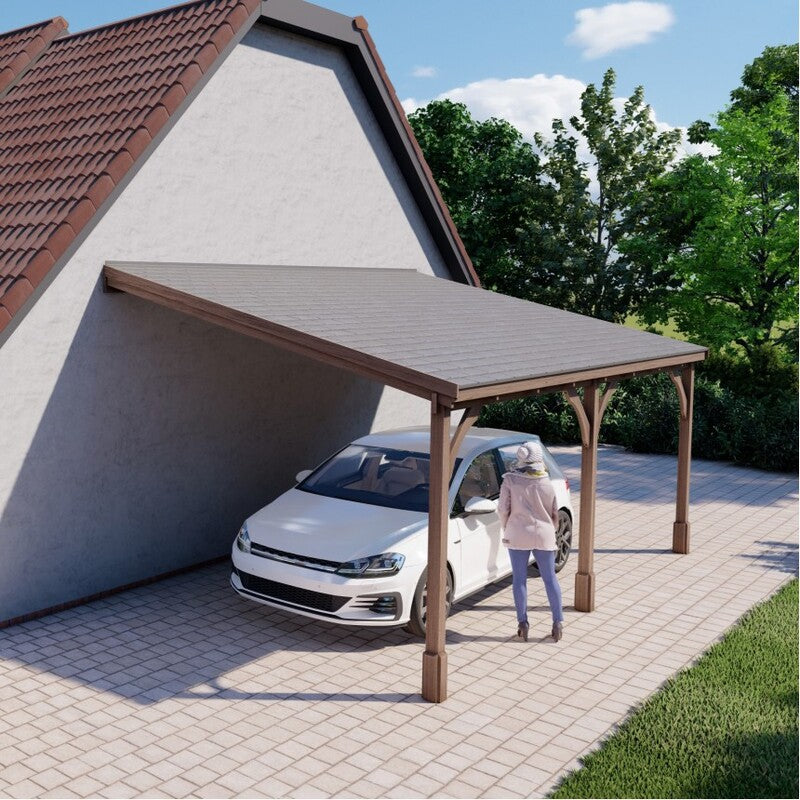Felt Shingle Roof Carport - 3m Depth