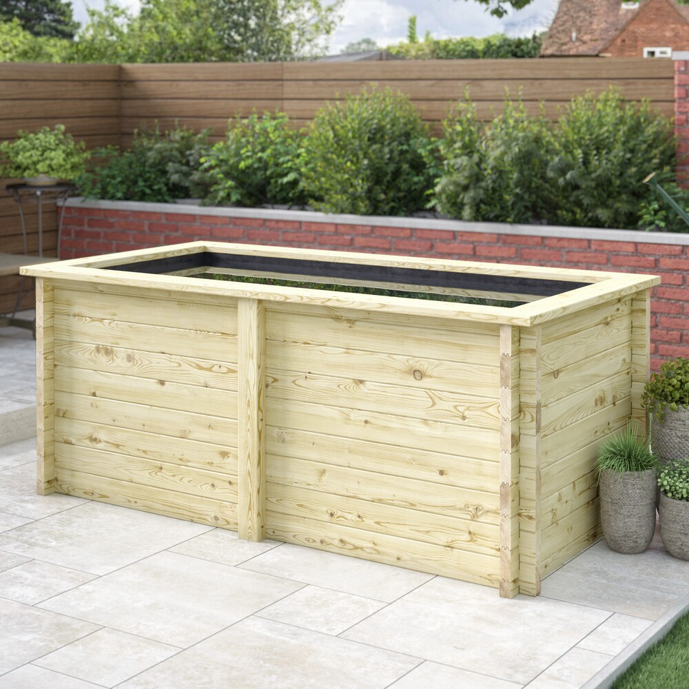 Rectangular Wooden Pond – Raised Timber Frame Pond for Outdoor Gardens