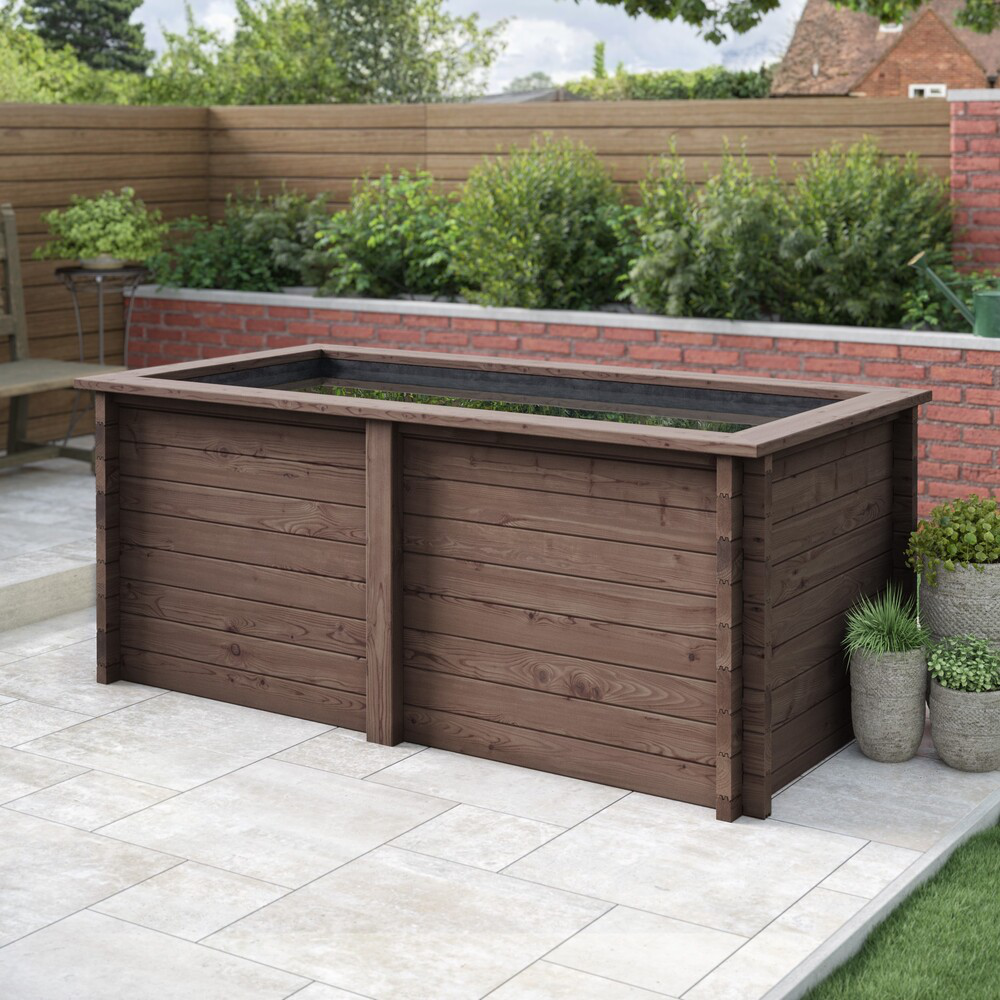 Rectangular Wooden Pond – Raised Timber Frame Pond for Outdoor Gardens
