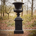 Black Cast iron Medici Urn & Plinth with Back