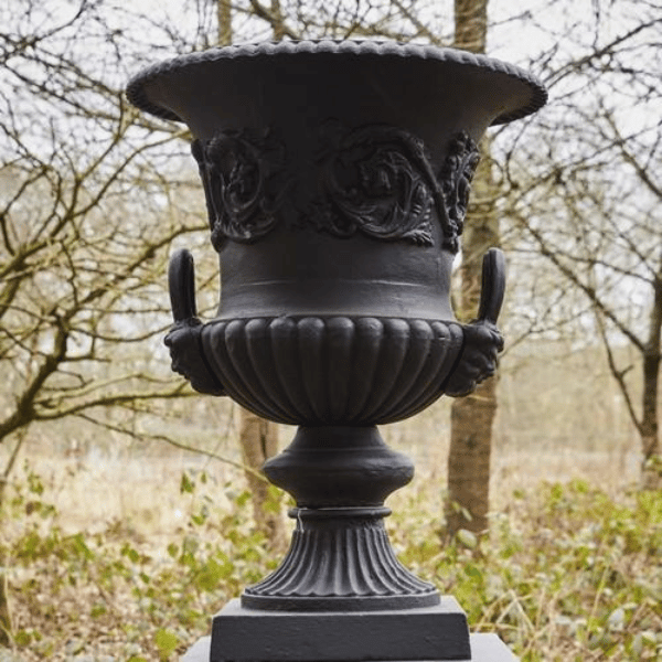 Black Cast iron Medici Urn & Plinth top