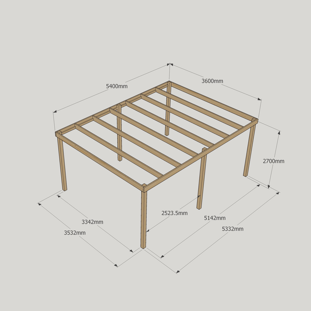 Box Pergola - 3.6m Width