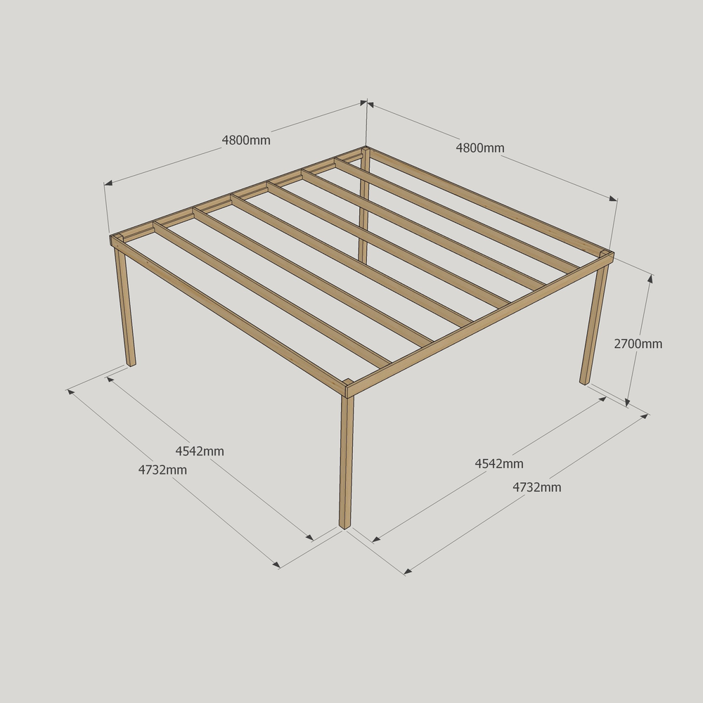 Box Pergola - 4.8m Width