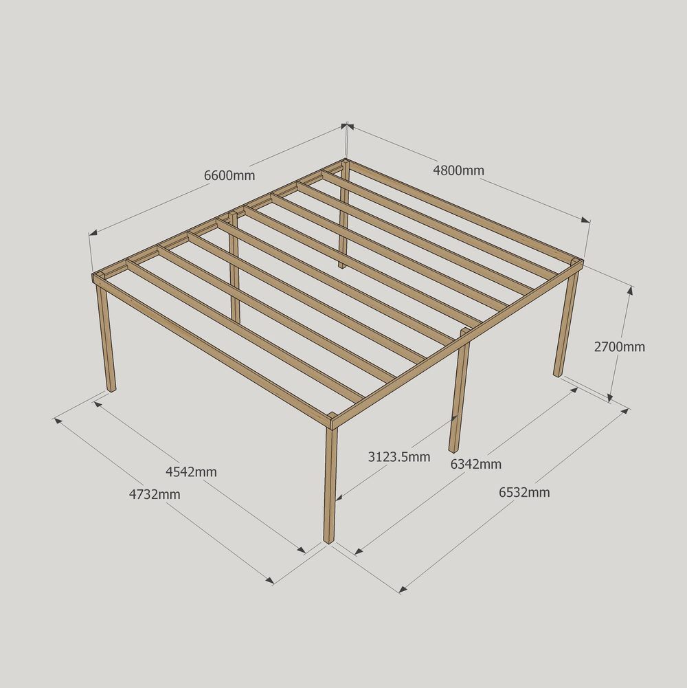 Box Pergola - 4.8m Width