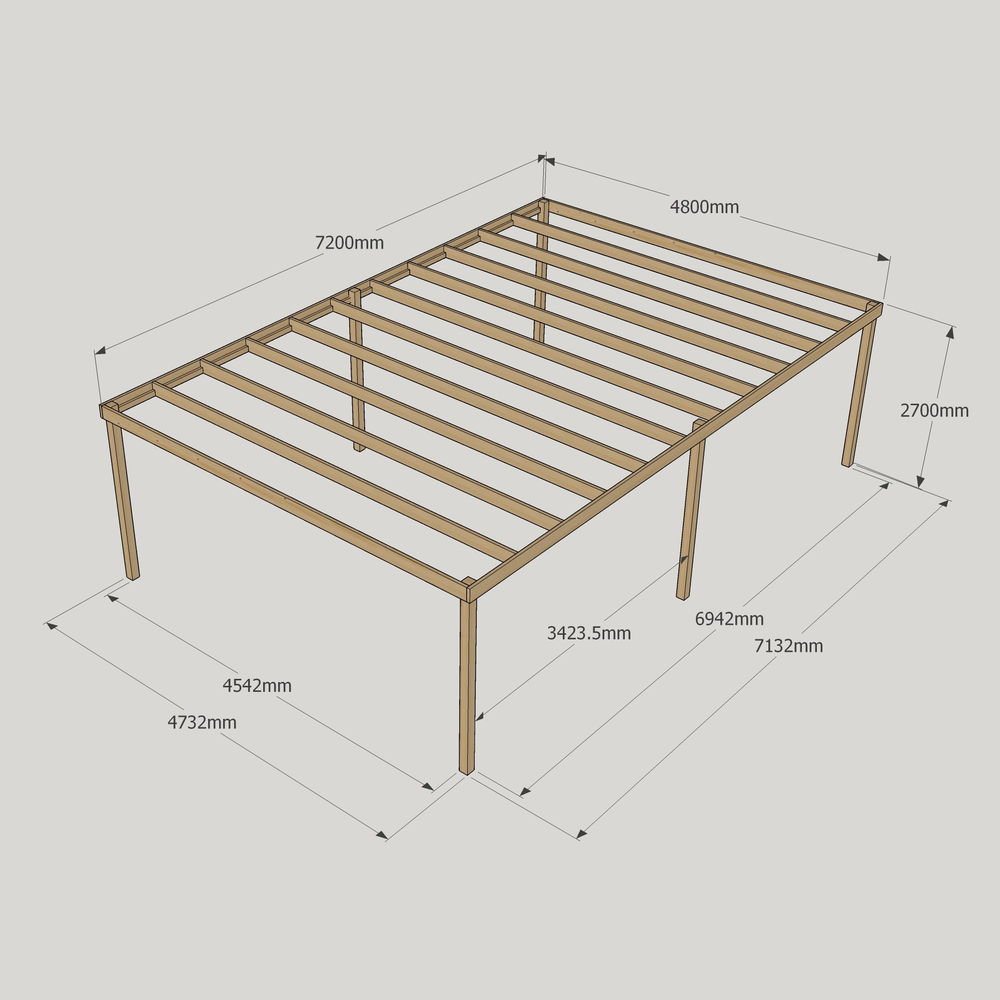 Box Pergola - 4.8m Width