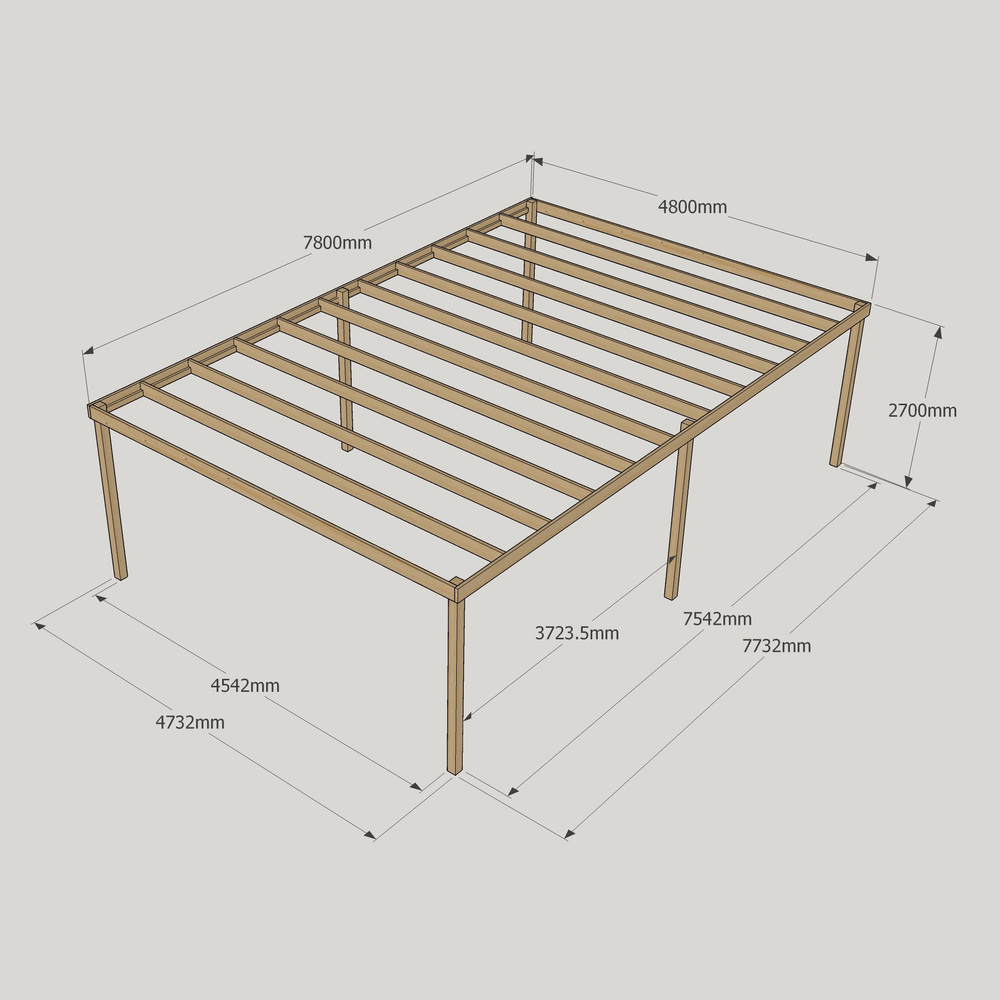 Box Pergola - 4.8m Width