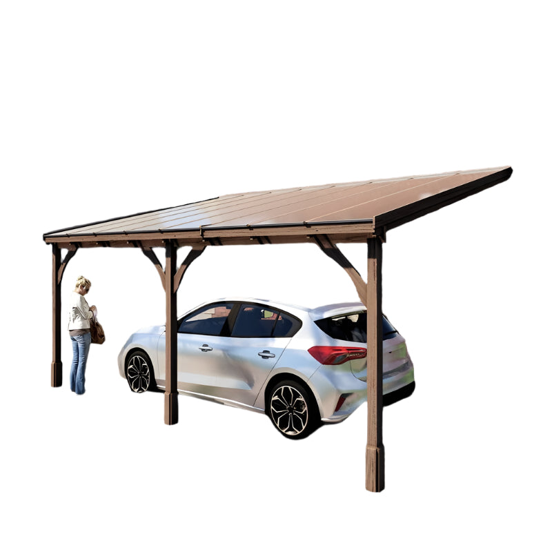 Brown Polycarbonate Roof Car Port Clear 3.5