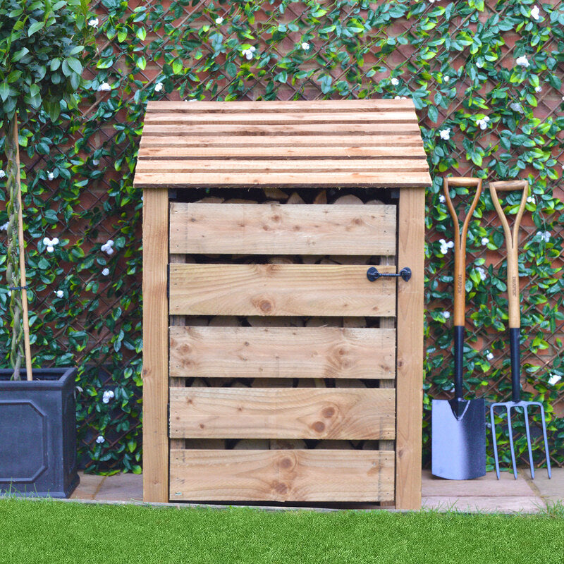Burley Log Store Brown door slatted 4ft