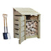 Burley Log Store Green door slatted open 4ft