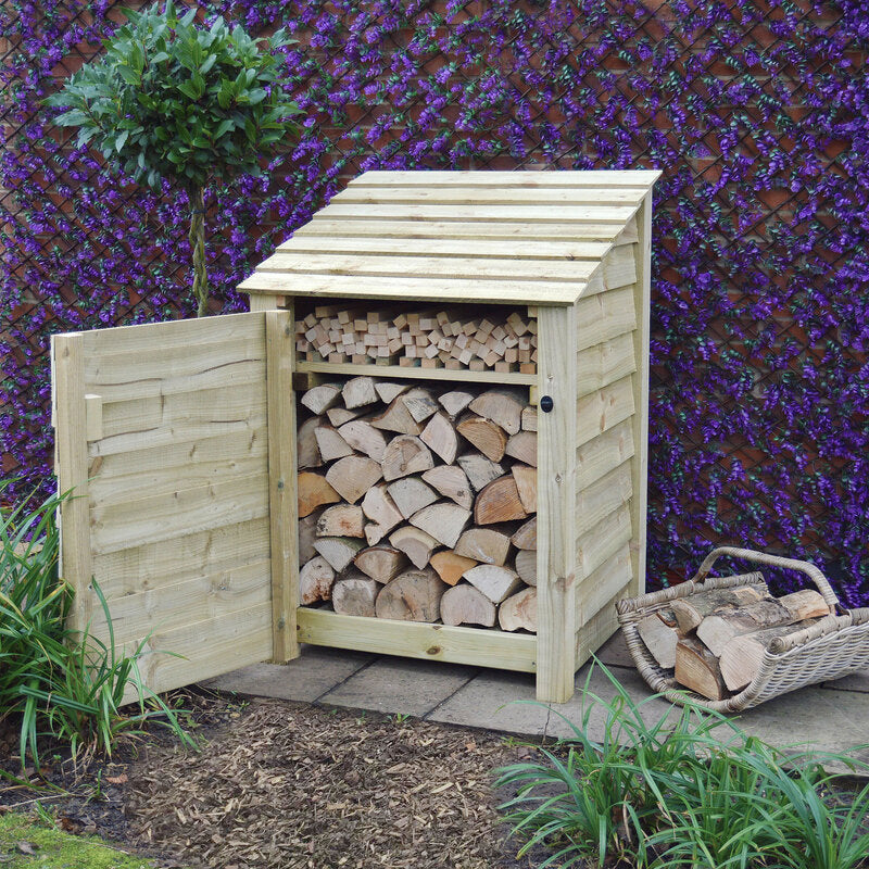 Burley Log Store Green open door 4ft