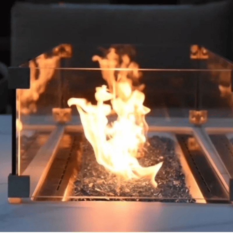 Elementi Porcelain Carrara Fire Table