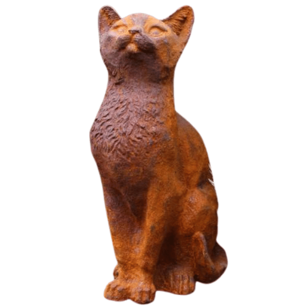 Cast Iron Curious Cat Statue