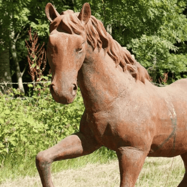 Cast Iron Large Trotting Horse Statue Head