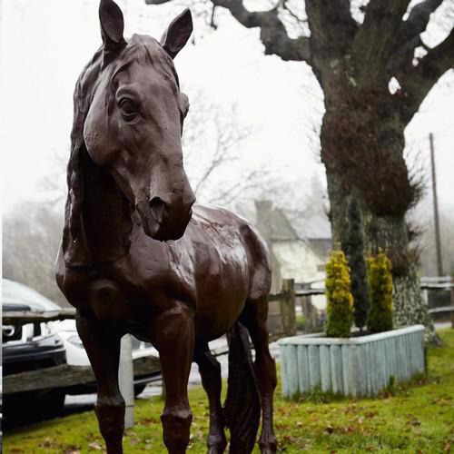 Cast Iron Lifesize Product Horse Head Front