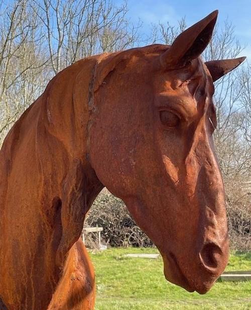 Cast Iron Lifesize Product Horse Head Weathered