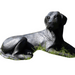 Cast Iron Lying Labrador Statue Black plain