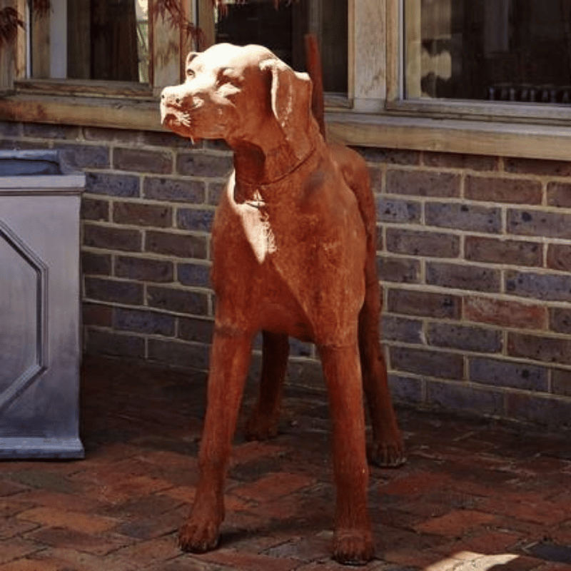 Cast Iron Standing Rhodesian Ridgeback Statue