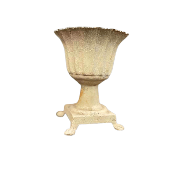 Cast Iron White Roman Pot with Feet