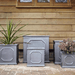 Clayfibre Chelsea Cube Planter  Silver Sizes