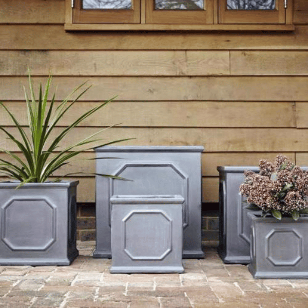 Clayfibre Chelsea Cube Planter  Silver Sizes