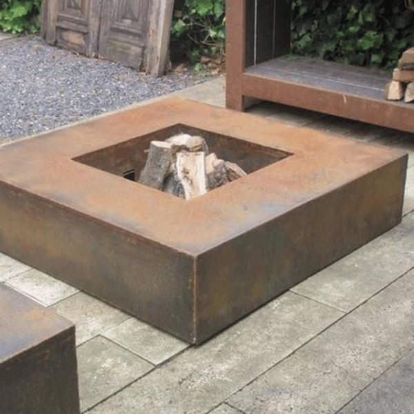 Corten Steel Flama Fire Table garden