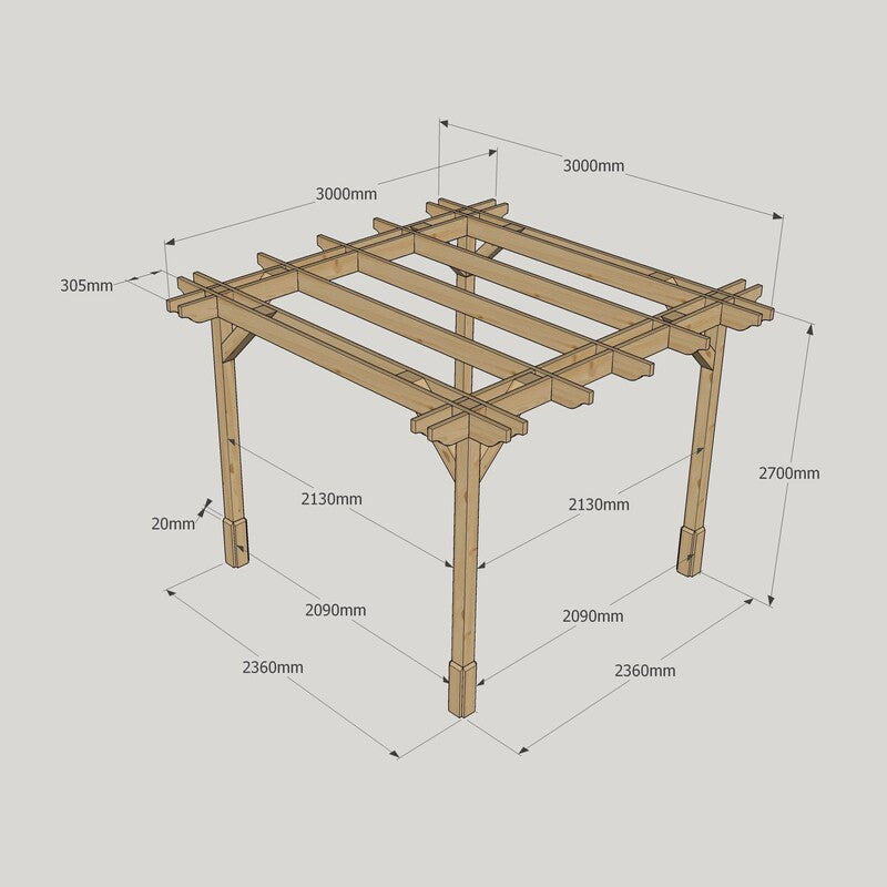 3 x 3 Metre Pergola