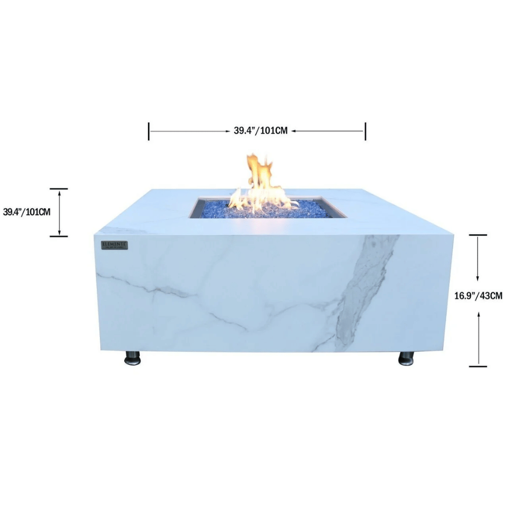 Elementi Porcelain Bianco Fire Table