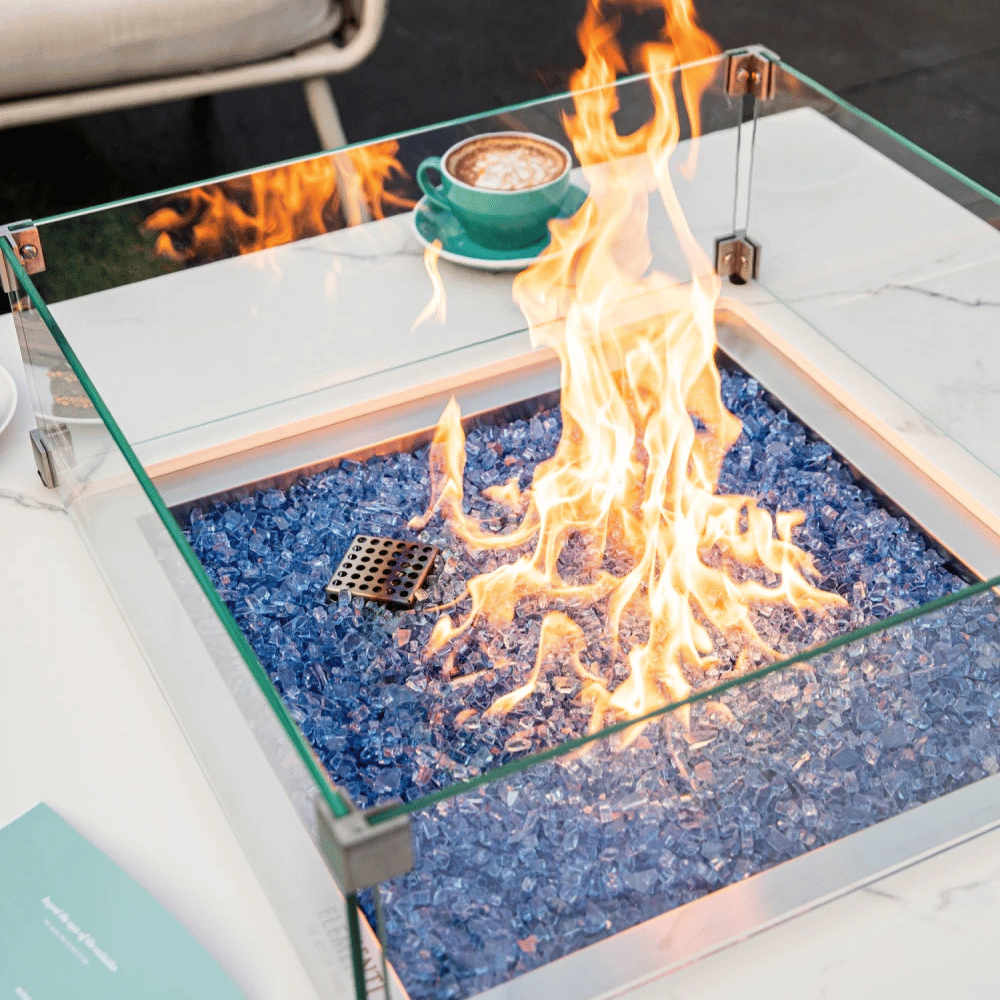 Elementi Porcelain Bianco Fire Table