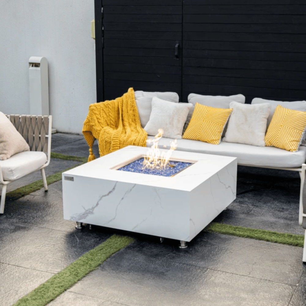 Elementi Porcelain Bianco Fire Table