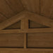 Close-up of a wooden ceiling with a geometric pattern