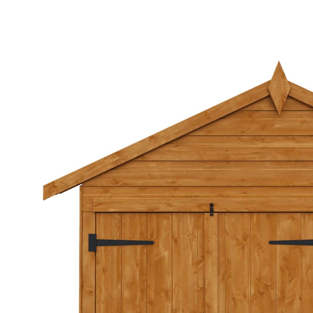Wooden shed with a roof on a transparent background
