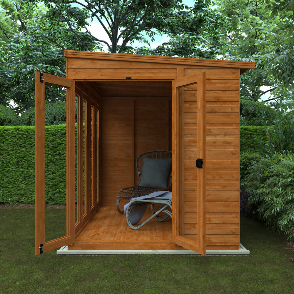 Flex Pent Full Pane Summerhouse Side open