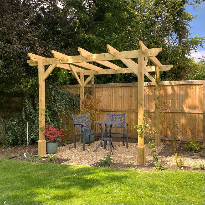 4 x 3 m Freestanding/Wall-Mounted Wooden Pergola