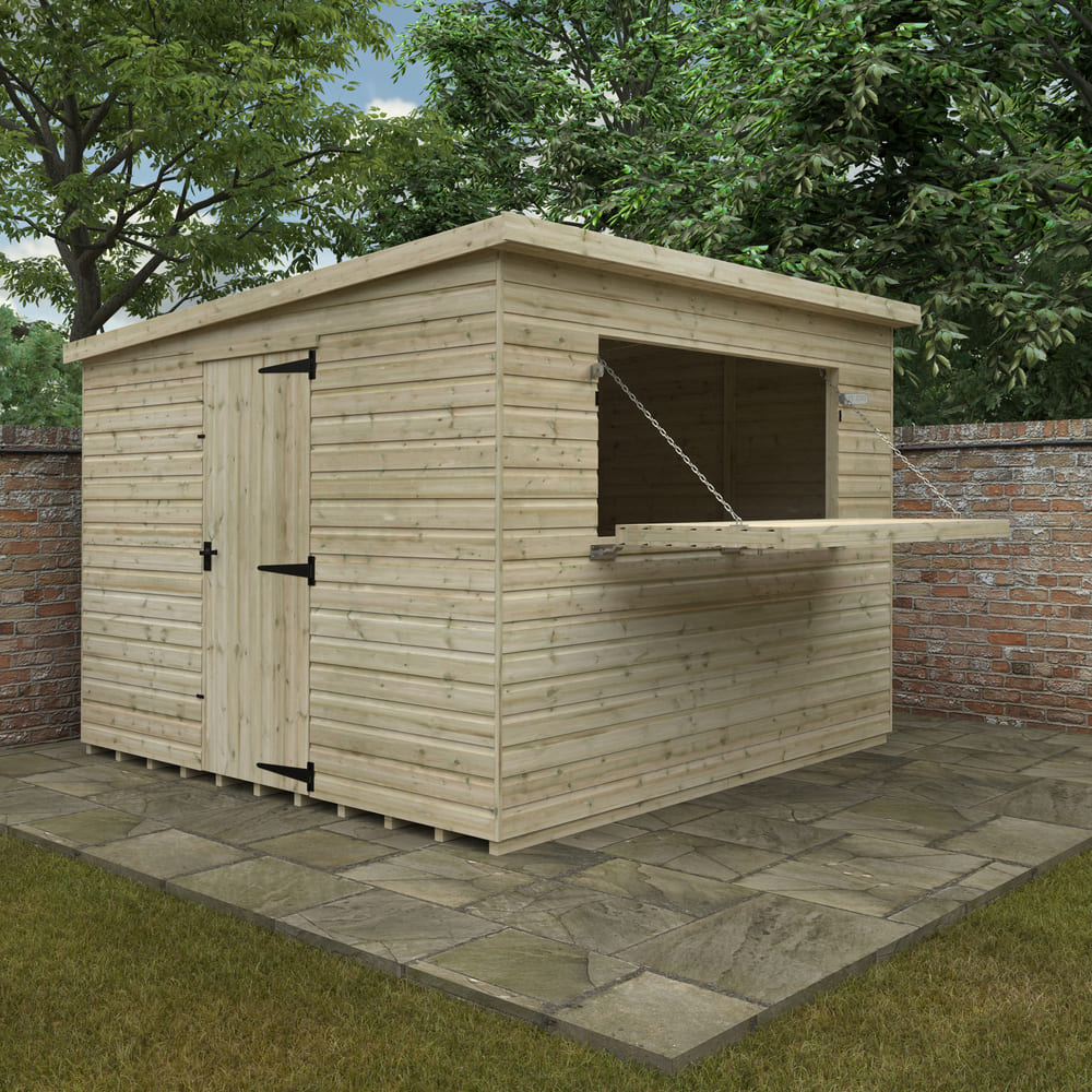 Tanalised Wooden Garden Bar Shed