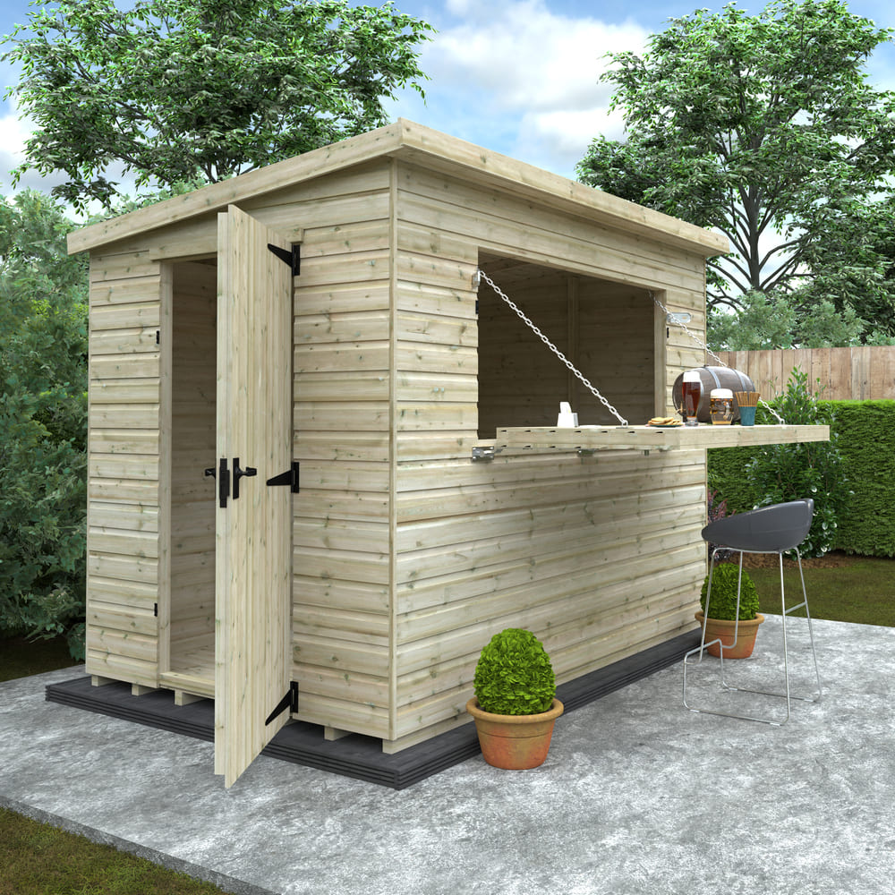 Tanalised Wooden Garden Bar Shed