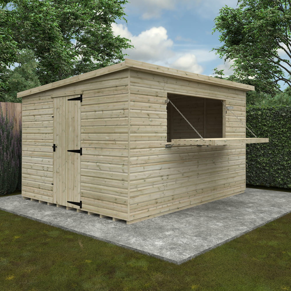 Tanalised Wooden Garden Bar Shed