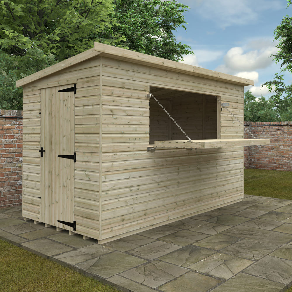 Tanalised Wooden Garden Bar Shed