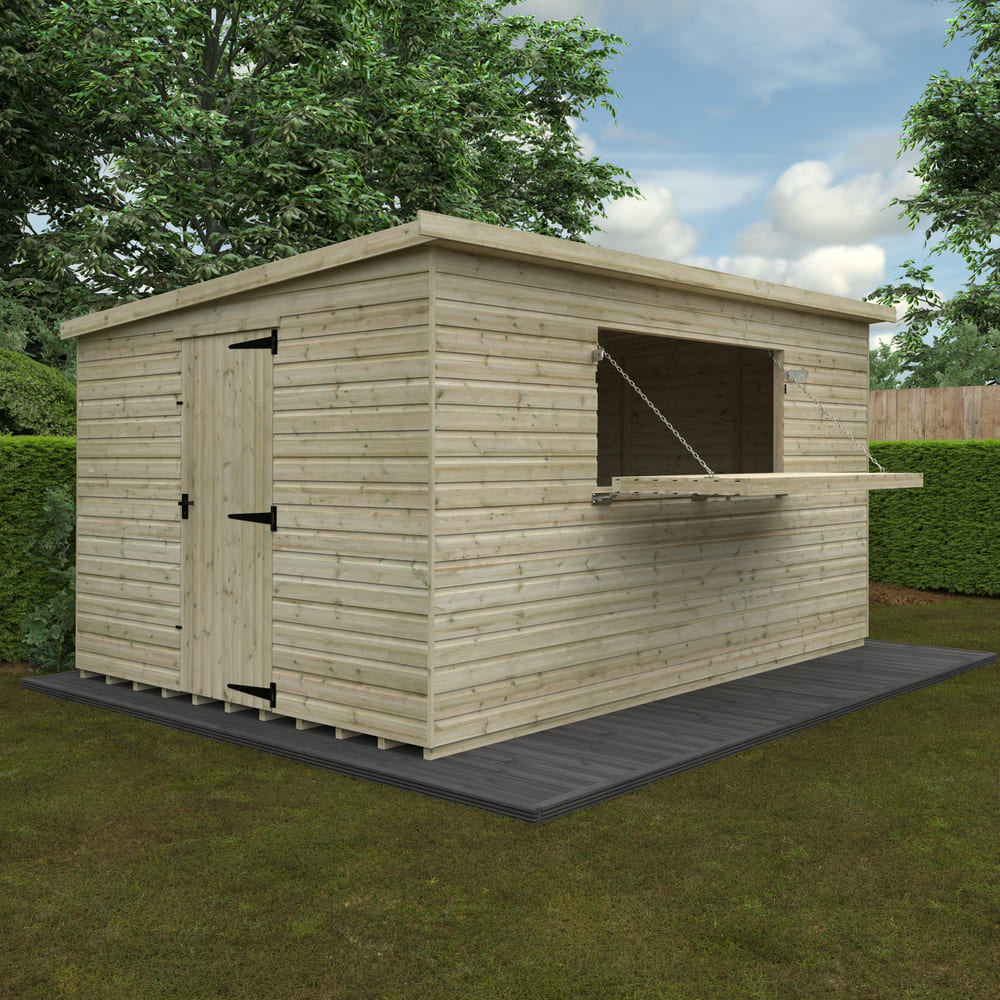 Tanalised Wooden Garden Bar Shed
