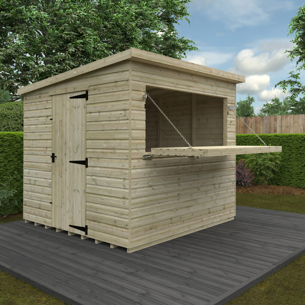 Tanalised Wooden Garden Bar Shed