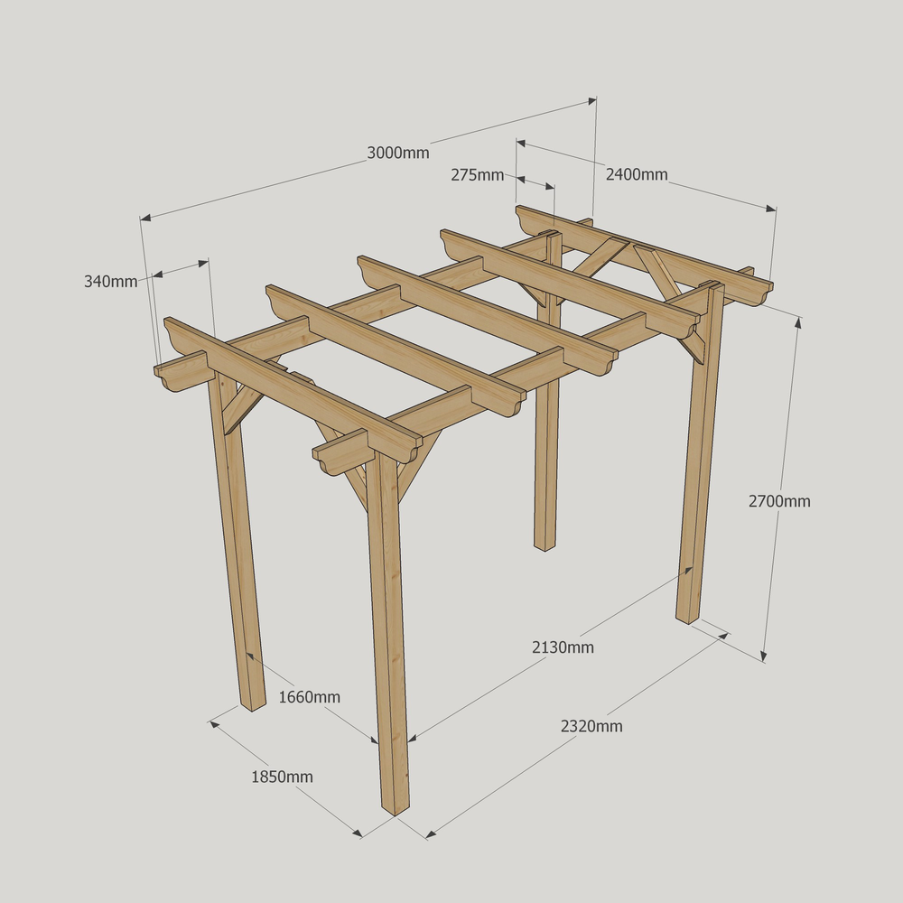 Garden Pergola - 2.4m Width