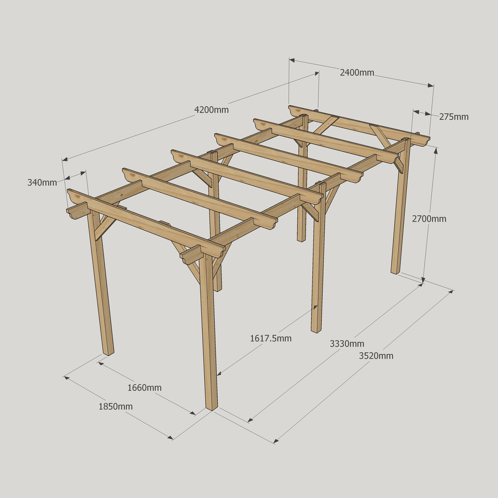 Garden Pergola - 2.4m Width